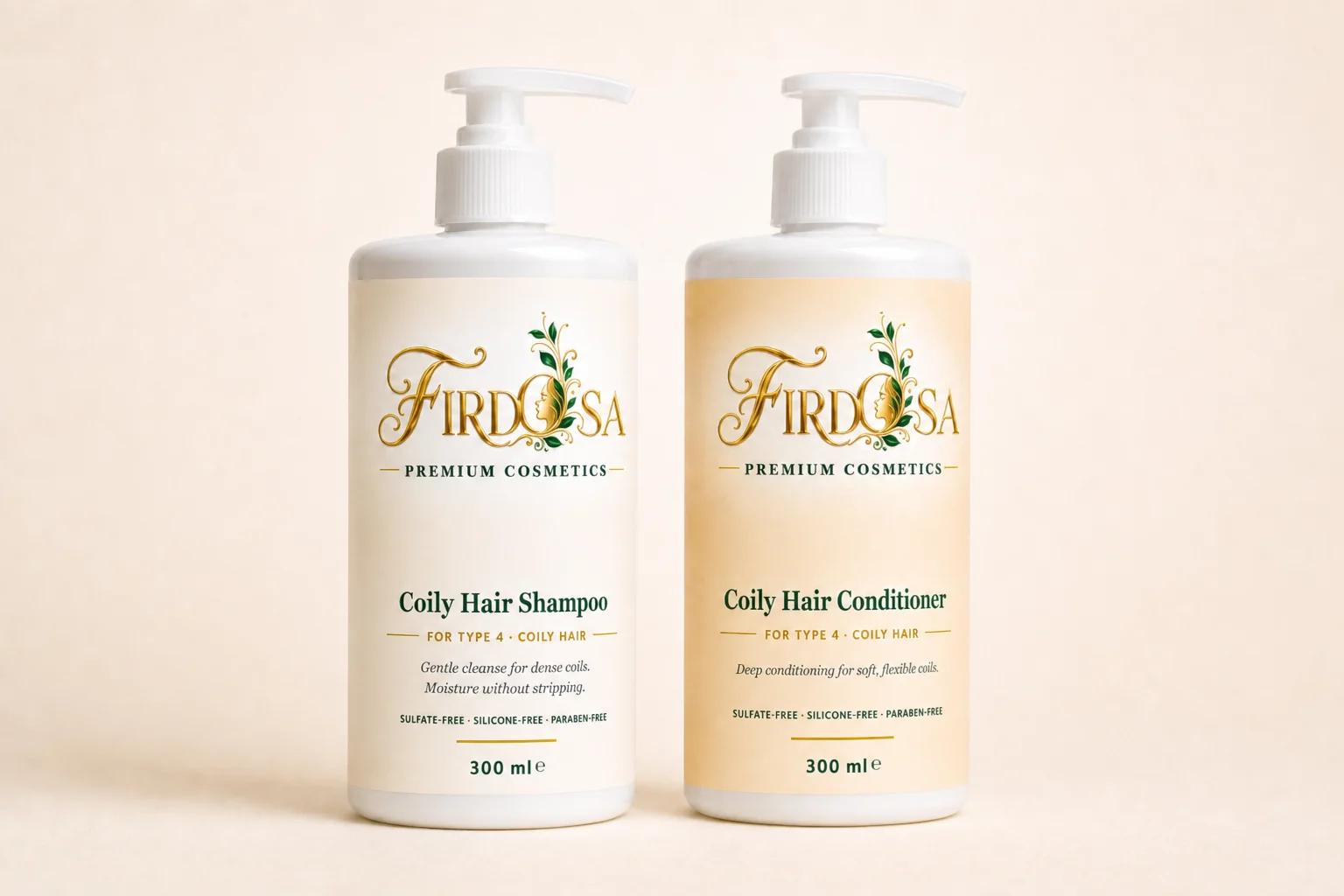 Coily Hair shampoo and conditioner